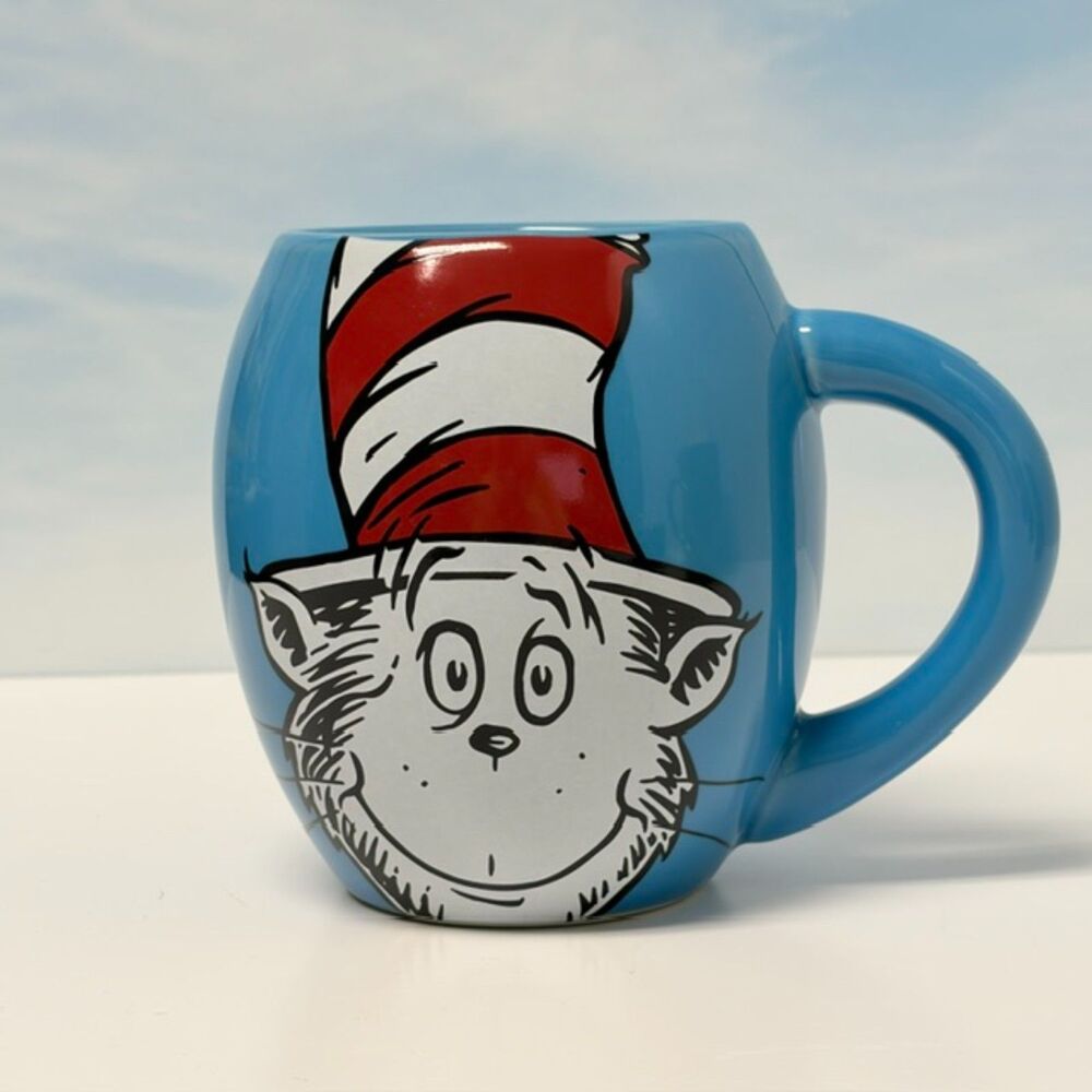 Dr Seuss Cat in the Hat Blue Vandor 18 oz Ceramic Coffee Mug Large